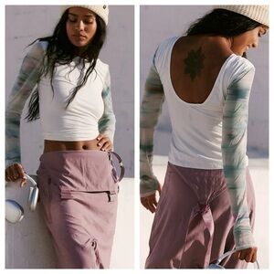 New Free People✨Marathon Layer Top- Meadow Motion Soft Light